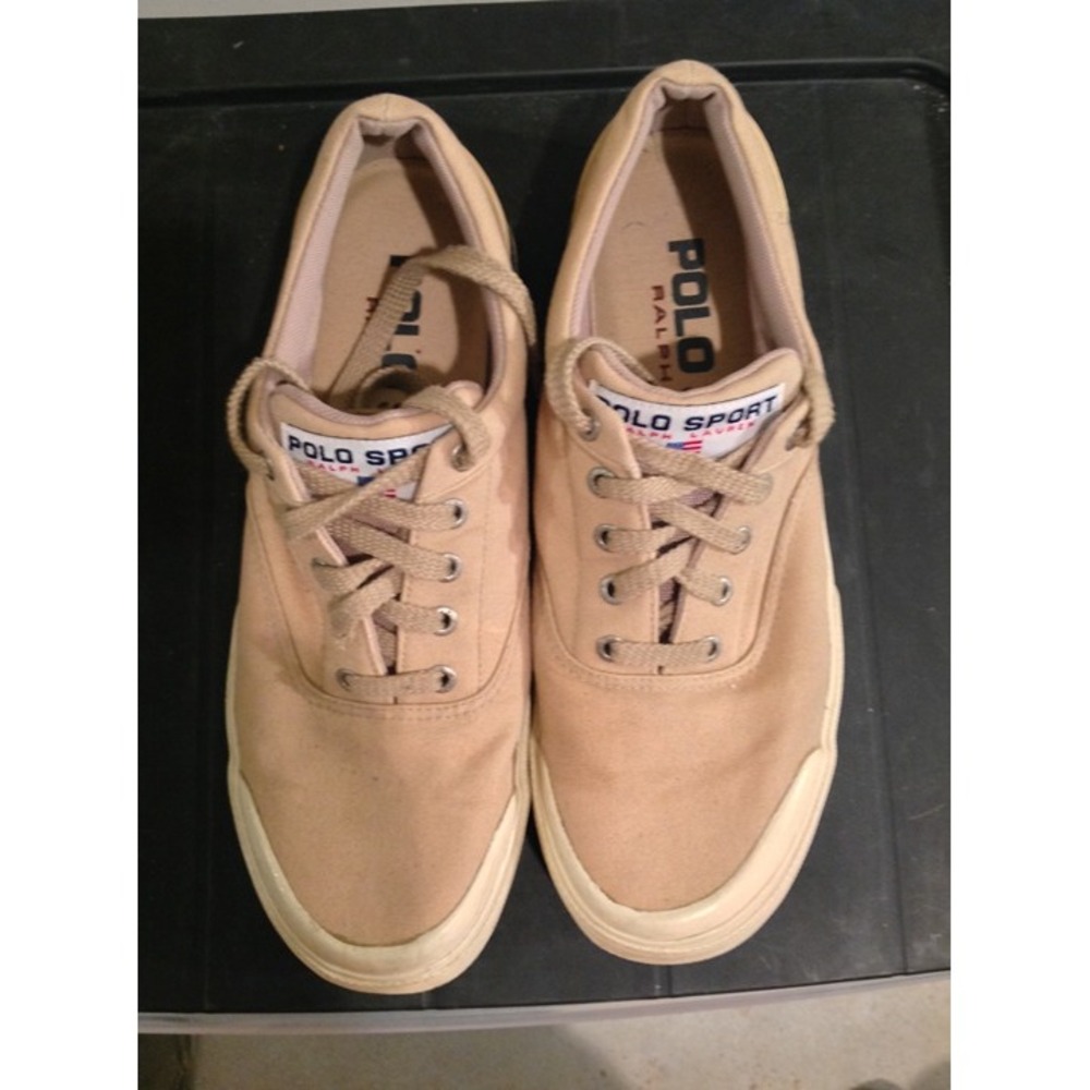 Polo Sport Khaki Canvas Sneakers Size 11.5 Men's